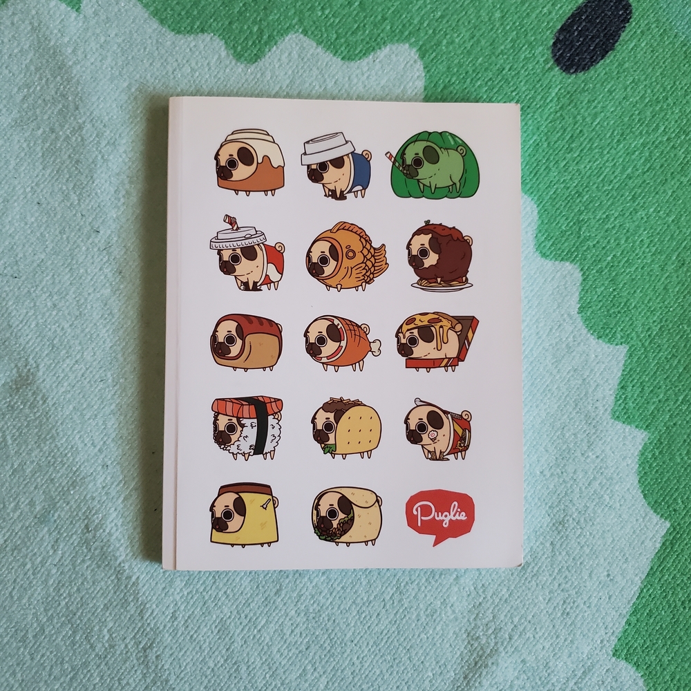 Puglie Illustrated White Notebook with Cute Pug Characters